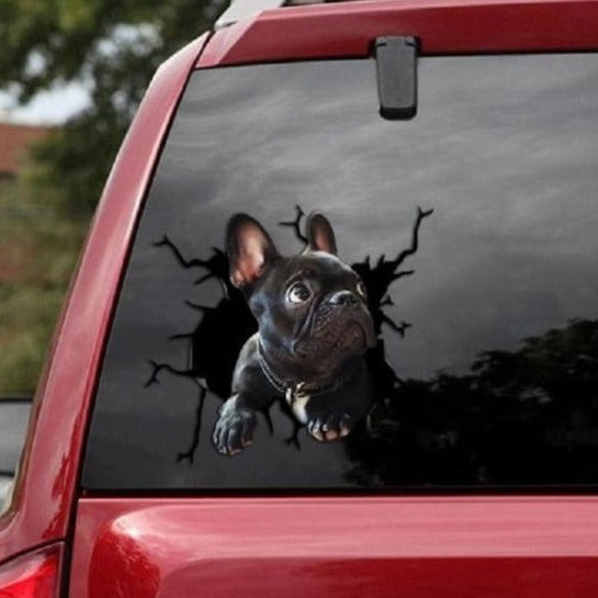 French Bulldog 'Look Up' Car Window Vinyl Sticker