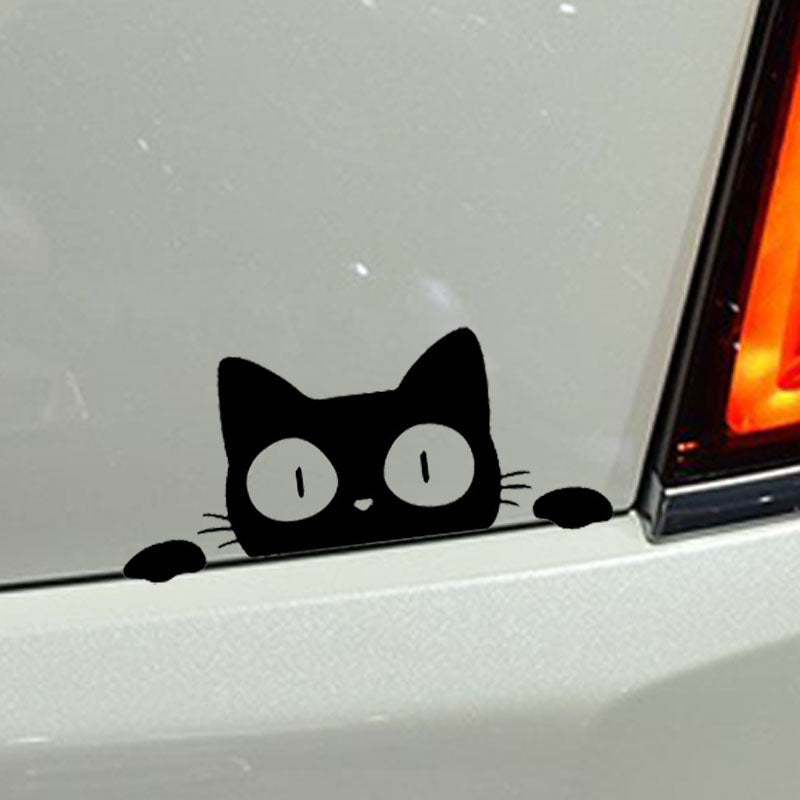 Black Cat 'Whiskers' Vinyl Car Peeker Sticker