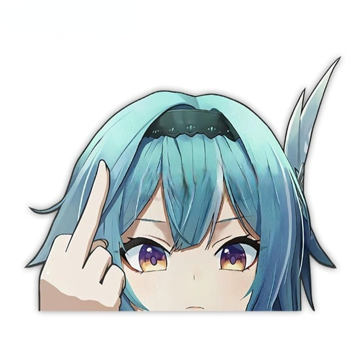 Genshin Impact 'Eula | F U' Vinyl Car Peeker Sticker