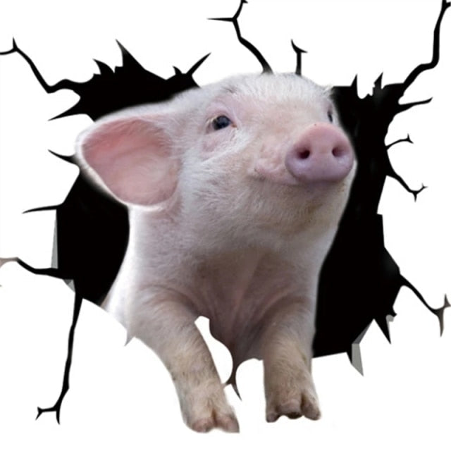 Cute Baby Pig Car Window Vinyl Sticker
