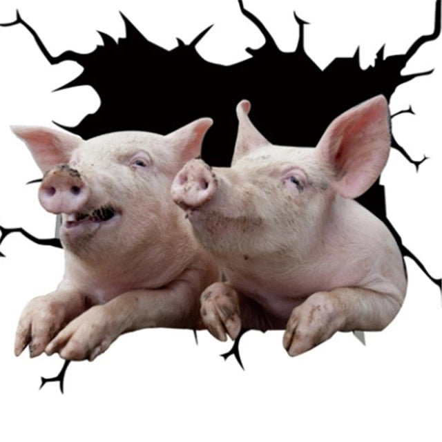 Pig Buddies Car Window Vinyl Sticker