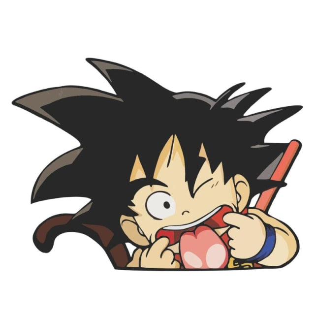 Dragon Ball Z 'Son Goku | Wacky Face' Vinyl Car Peeker Sticker