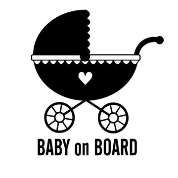 Cute 'Baby On Board | Baby Carriage | 1.0' Vinyl Car Sticker