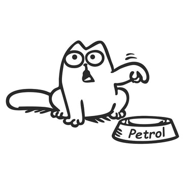 Funny 'Cat Pointing Petrol Cap' Vinyl Car Sticker