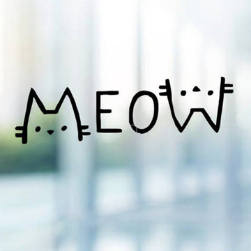 Cute 'Meow | Cat Face' Vinyl Car Sticker