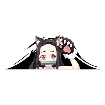 Demon Slayer 'Nezuko | Cute Bear Claw' Vinyl Car Peeker Sticker