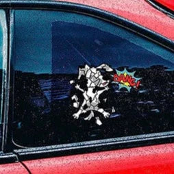 Cracked Front 'Dalmatian Dog | Bang!' Vinyl Car Sticker