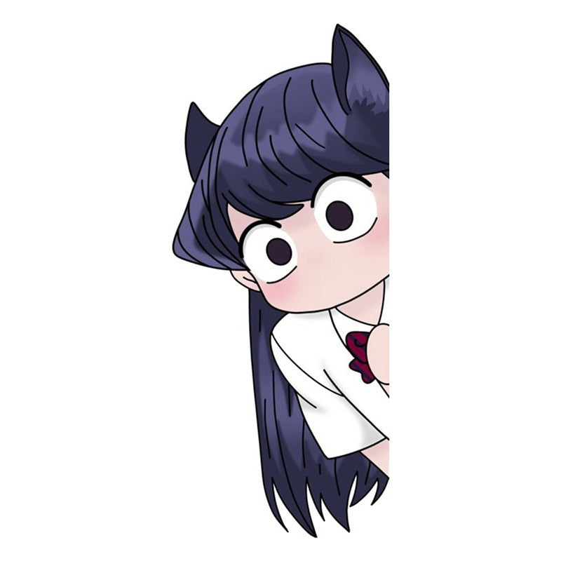 Komi Can't Communicate 'Young Komi | Peeking Right' Vinyl Car Peeker Sticker