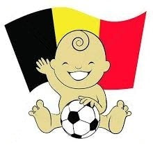 Cute 'Baby Holding Soccer Ball | Belgium Flag' Vinyl Car Sticker