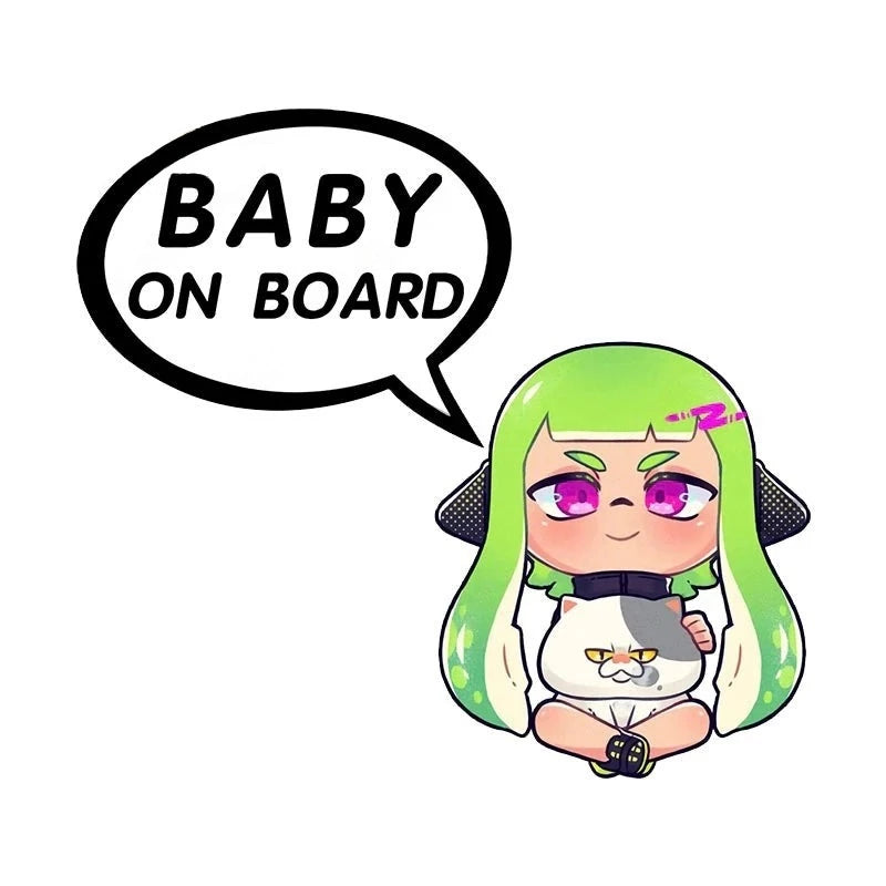Splatoon 'Inkling and Judd | Baby On Board' Vinyl Car Sticker