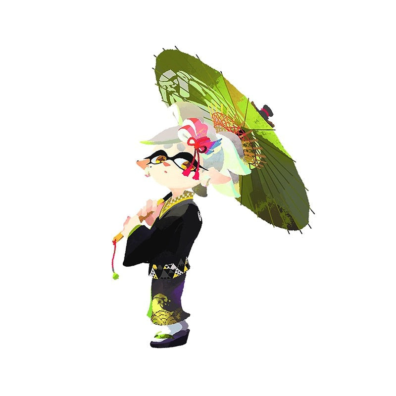 Splatoon 'Marie | Kimono and Green Umbrella' Vinyl Car Sticker