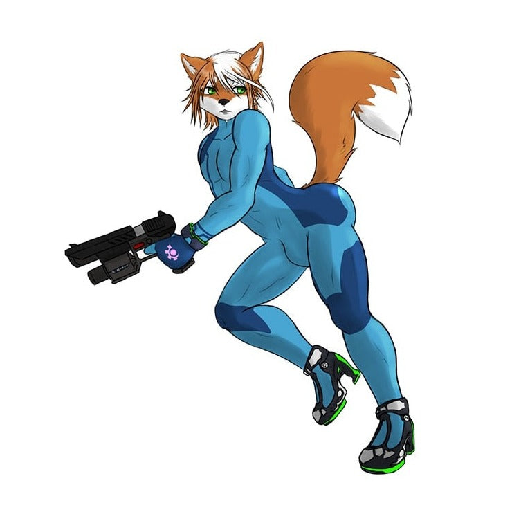 Fox x Zero Suit Samus Vinyl Car Sticker