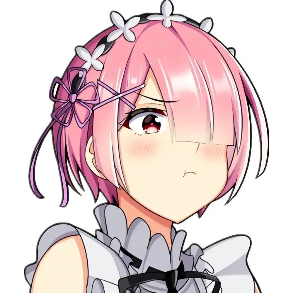 Re:Zero 'Ram | Light Pink Hair' Vinyl Car Sticker