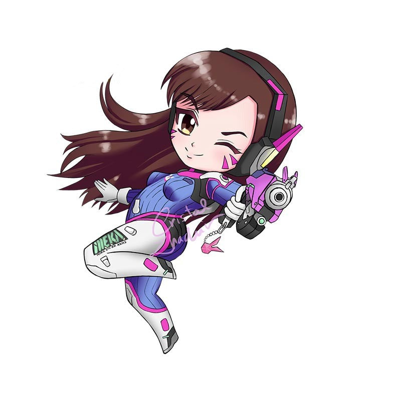 Overwatch 'Chibi D.Va | Pointing' Vinyl Car Sticker