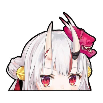 Virtual YouTuber 'Nakiri Ayame | Serious' Vinyl Car Peeker Sticker