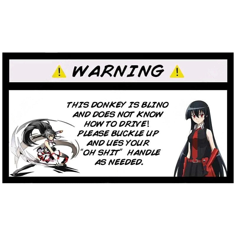 Akame ga Kill! 'Akame | Warning Sign' Vinyl Car Sticker
