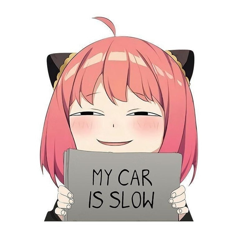 Spy x Family 'Anya | My Car Is Slow | Blushed' Vinyl Car Peeker Sticker