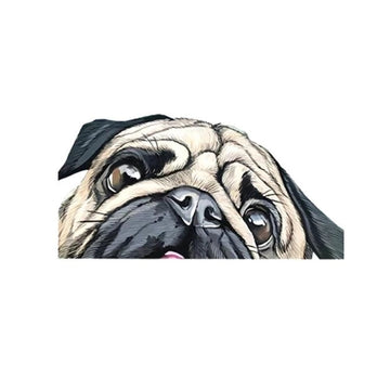 Pug 'Sad' Vinyl Car Peeker Sticker