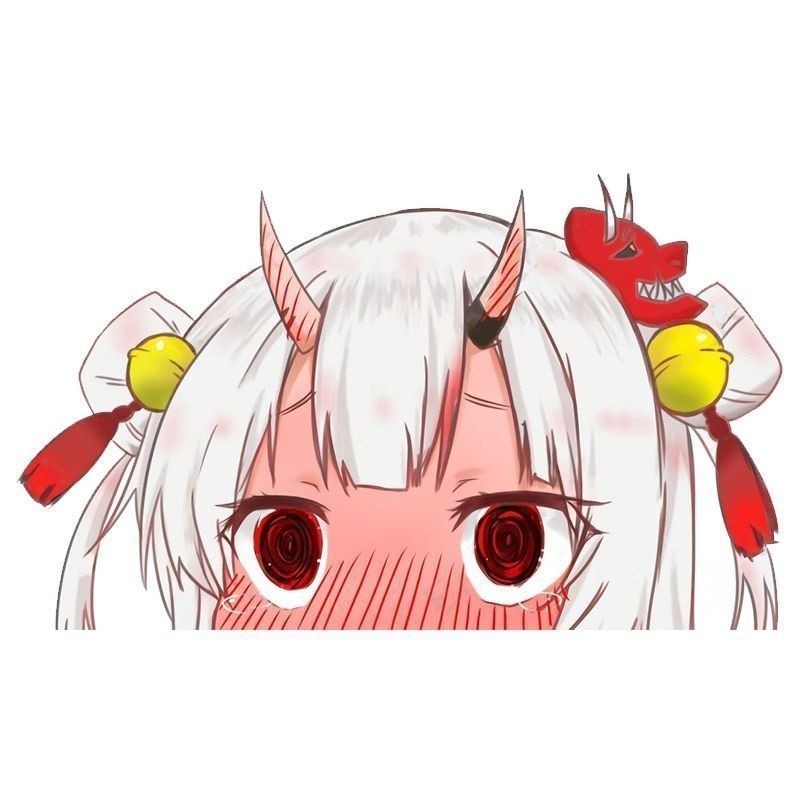 Virtual YouTuber 'Nakiri Ayame | Dizzy' Vinyl Car Peeker Sticker