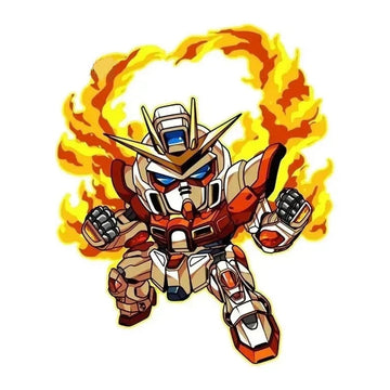 Mobile Suit 'Chibi Build Burning Gundam' Vinyl Car Sticker
