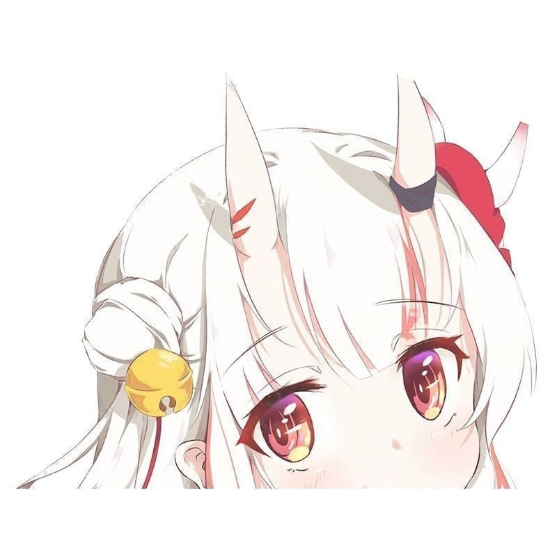 Virtual YouTuber 'Nakiri Ayame | Sad' Vinyl Car Peeker Sticker