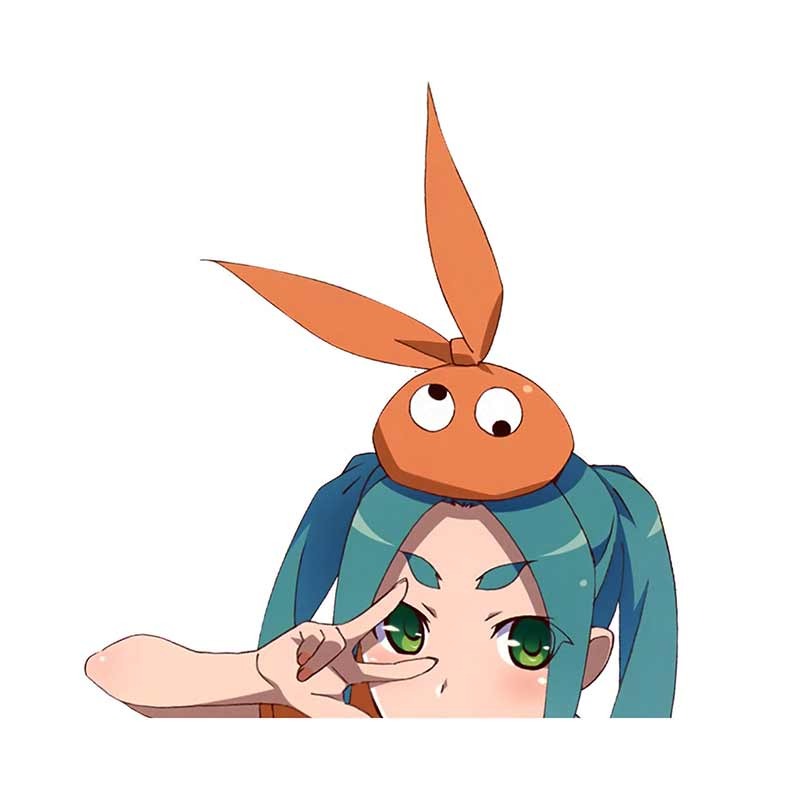 Monogatari Series 'Yotsugi | Three Finger Peace Sign' Vinyl Car Peeker Sticker