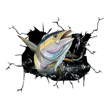 Fish 'Yellowfin Tuna' Car Window Vinyl Sticker