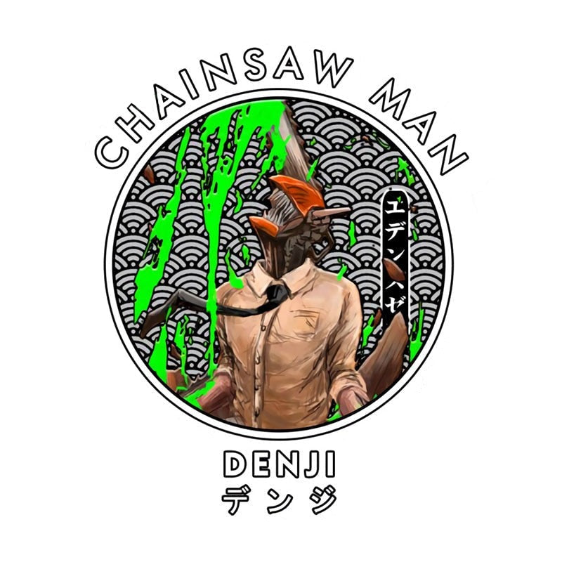 Chainsaw Man 'Denji | Seigaiha Wave | Mad' Vinyl Car Sticker