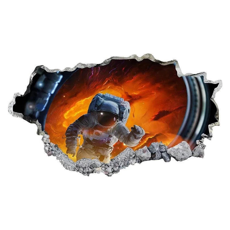 Smashed Hole 'Astronaut | Space Travel' Vinyl Car Sticker