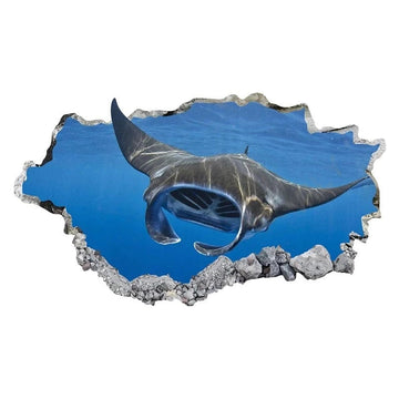 Smashed Hole 'Manta Ray' Vinyl Car Sticker