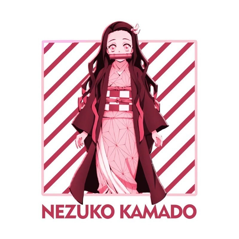 Demon Slayer 'Nezuko Kamado | Pink Stripes' Vinyl Car Sticker