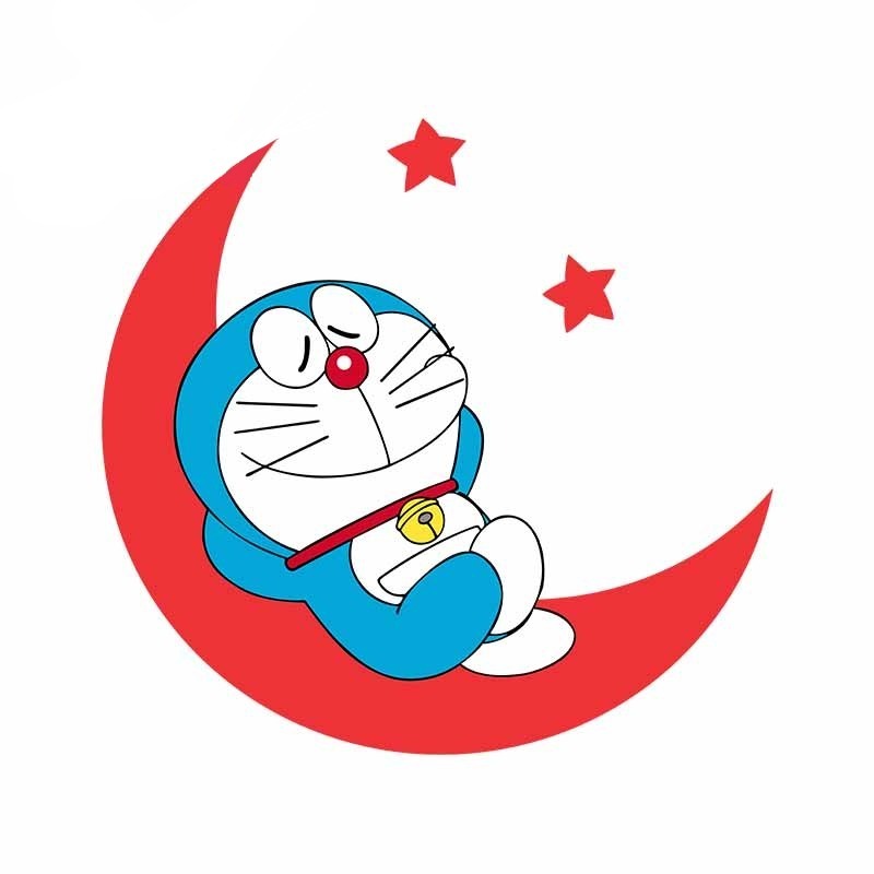 Doraemon 'Lying on Moon | Right' Vinyl Car Sticker