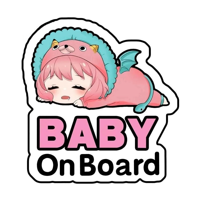 Spy x Family 'Baby Anya | Baby On Board | Sleeping' Vinyl Car Sticker