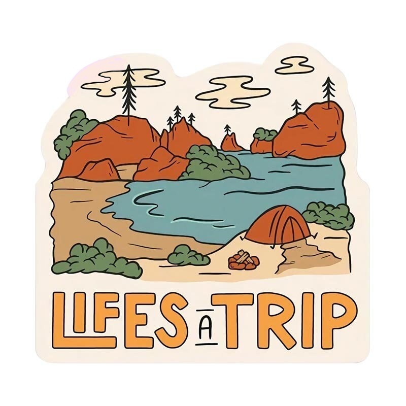 Lifes a Trip 'Big Rocks and River' Vinyl Car Sticker