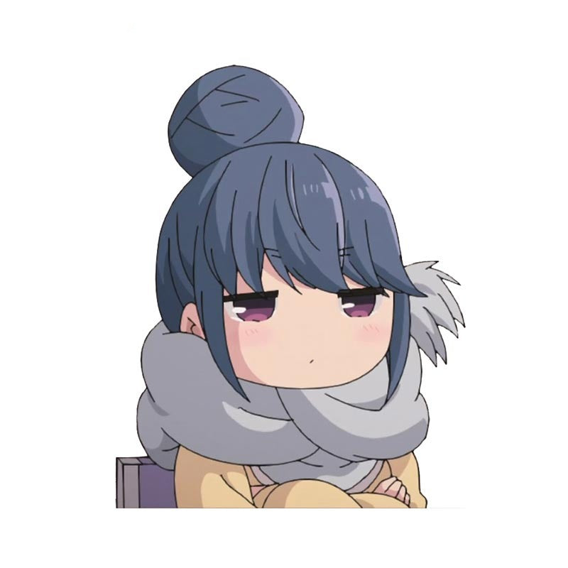 Laid-Back Camp 'Rin Shima | Serious' Vinyl Car Peeker Sticker