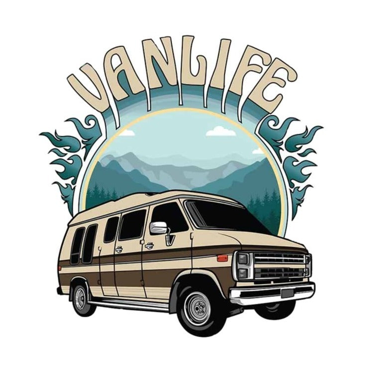 Van Life 'Retro Conversion Van' Vinyl Car Sticker