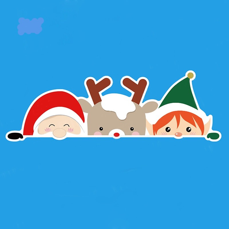 Christmas 'Young Santa x Reindeer x Elf' Vinyl Car Peeker Sticker