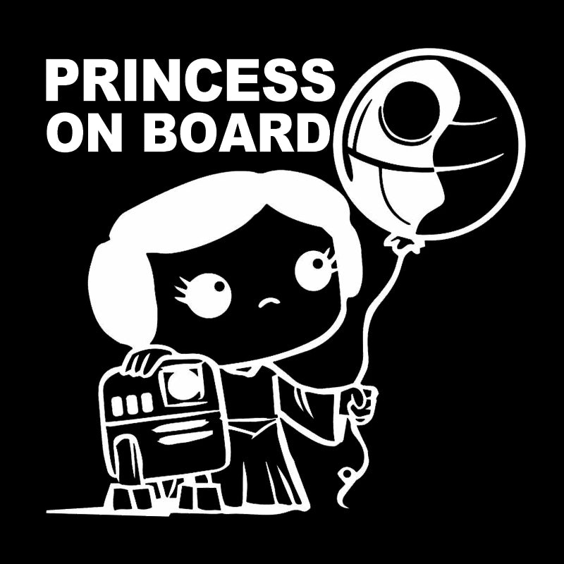 Princess on Board 'Princess Leia | R2-D2 And Death Star Balloon' Vinyl Car Sticker