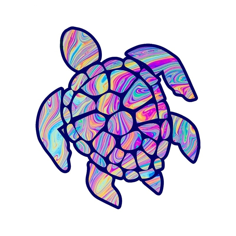 Tribal Sea Turtle 'Colorful' Vinyl Car Sticker