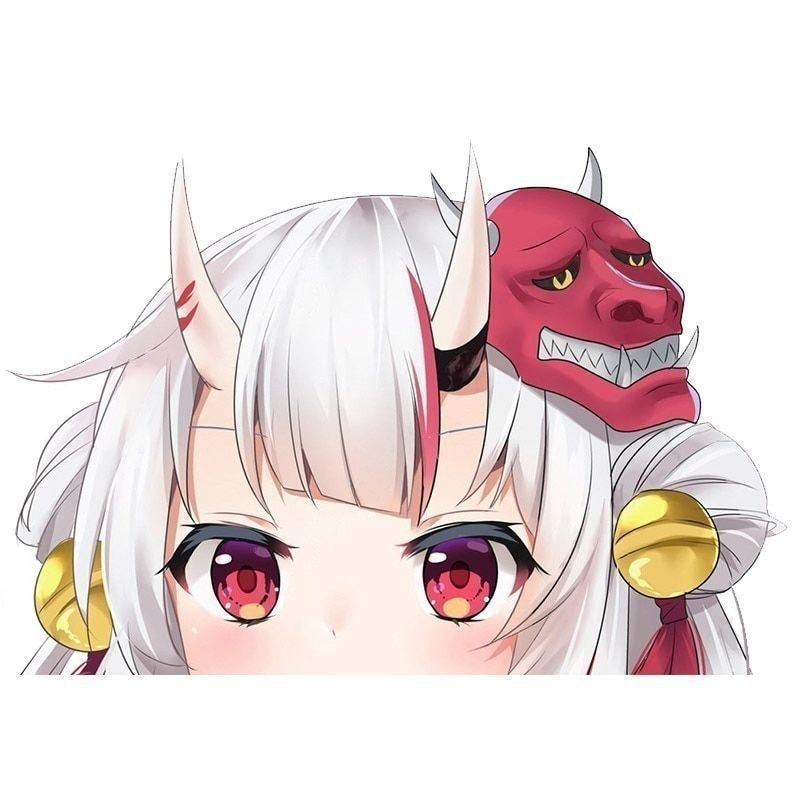Uzo Sticker Virtual YouTuber 'Nakiri Ayame | Flushed' Vinyl Car Peeker Sticker ...