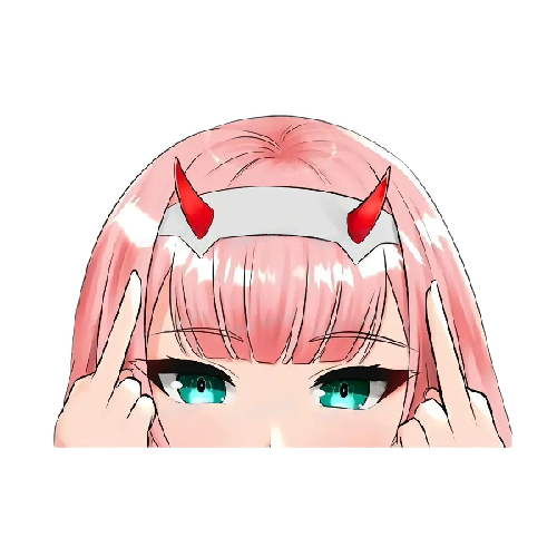 Darling In The Franxx 'Zero Two | F U' Vinyl Car Peeker Sticker