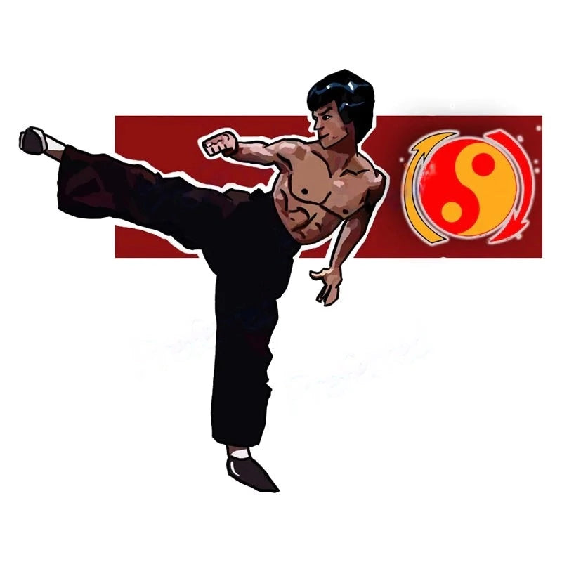 Bruce Lee 'Kicking' Vinyl Car Sticker