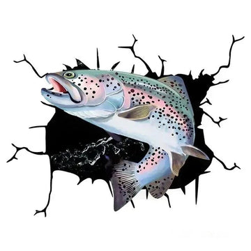 Rainbow Trout 'Swim Right' Car Window Vinyl Sticker