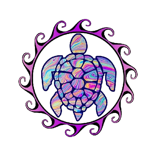 Tribal Sea Turtle Sun 'Colorful' Vinyl Car Sticker