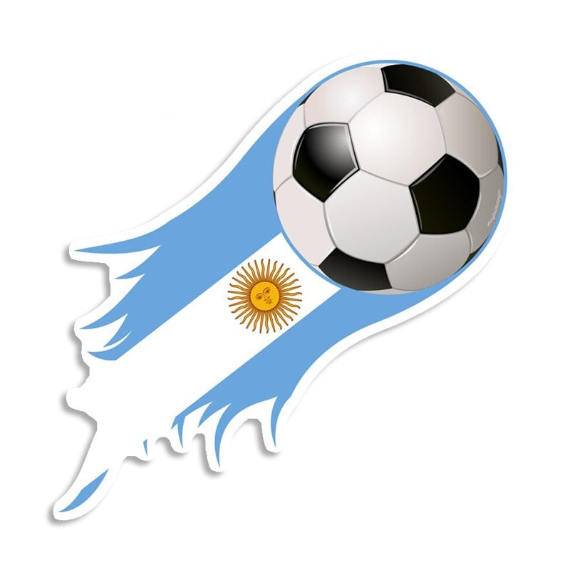 Argentina Soccer Ball 'Sun' Vinyl Car Sticker