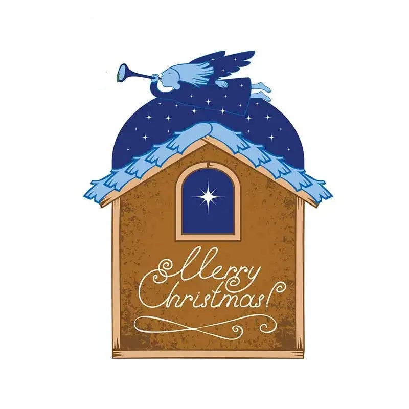 Angel House 'Merry Christmas' Vinyl Car Sticker