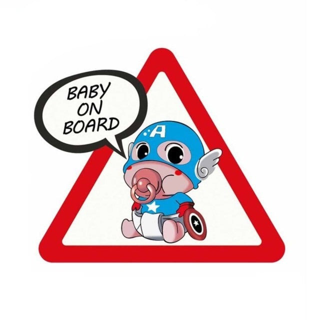 Captain America 'Pacifier | Baby On Board | Warning Sign' Vinyl Car Sticker