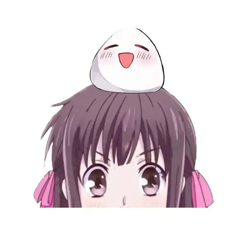 Fruits Basket 'Tohru And Rice Ball | Shocked' Vinyl Car Peeker Sticker