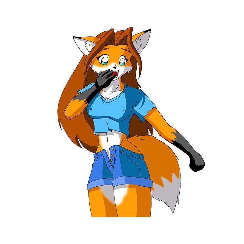 Sexy Fox 'Shocked' Vinyl Car Sticker