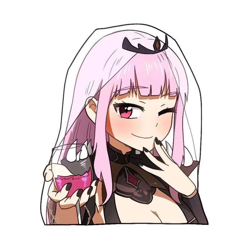 Virtual YouTuber 'Mori Calliope | Winks' Vinyl Car Peeker Sticker